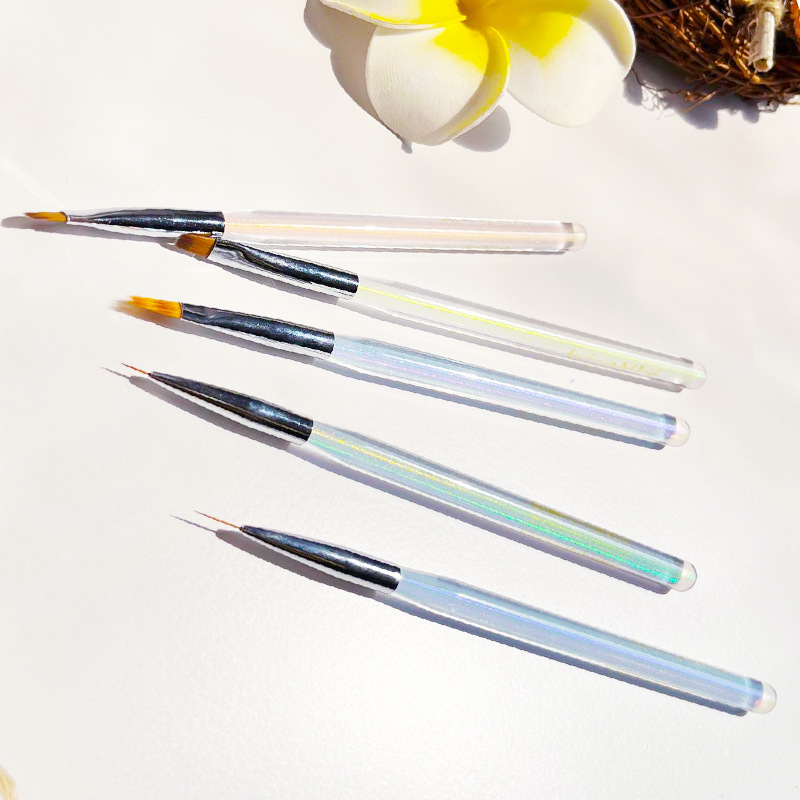 Estilo japonés nuevo clavo Aurora fototerapia pluma pintura de uñas gancho dibujo de línea pluma floreciente tienda de uñas cepillo profesional