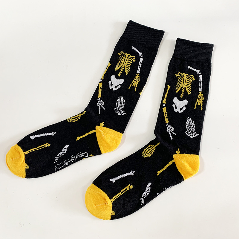 Trendy Skull Crew Socks For Couples Street Style Personality_voghion.com