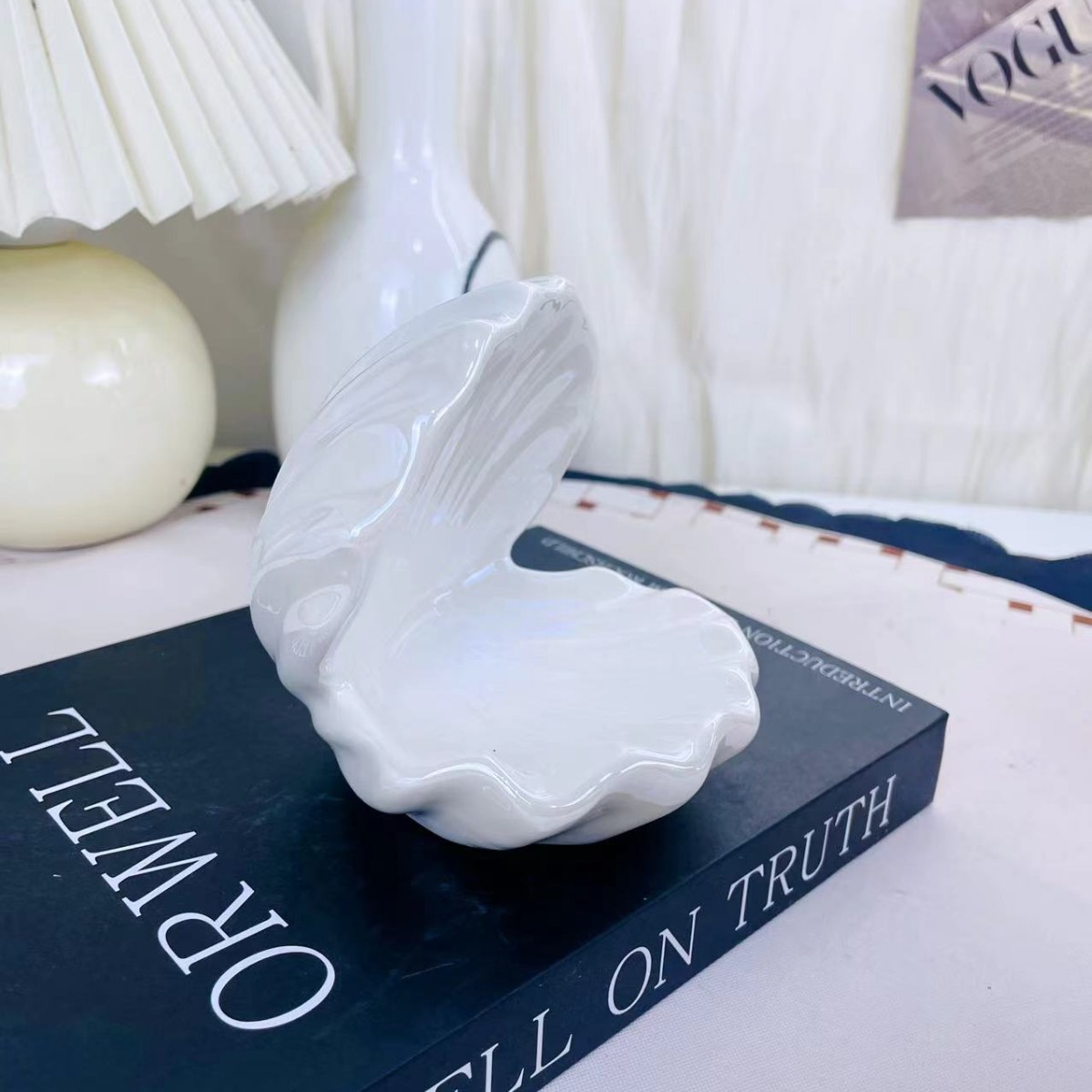 ソースメーカー卸売り貝殻夜明珠網紅創意貝殻アクセサリー収納ケーストレー夢幻真珠陶磁器灯