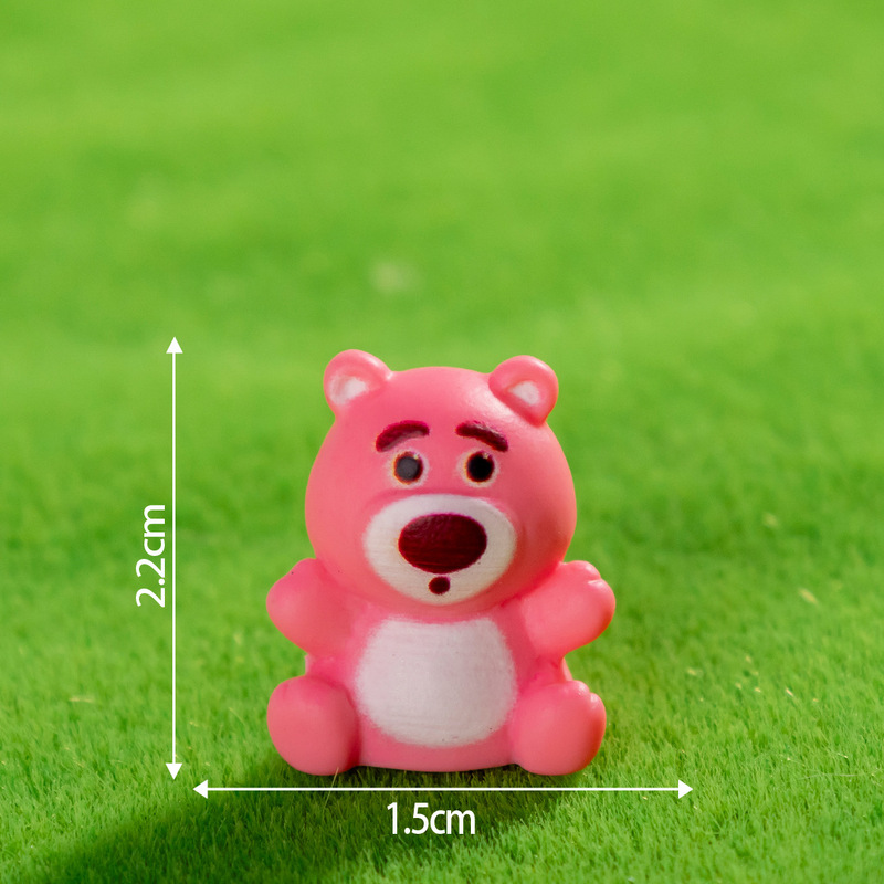 クリエイティブイチゴクマ樹脂クラフト装飾装飾品 diy ソリッドカラーかわいいかわいい手作り小動物装飾品|undefined