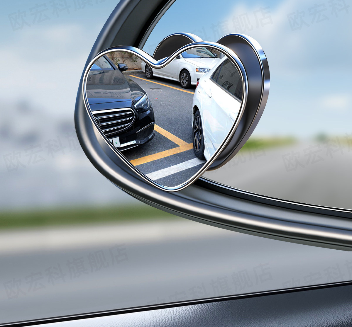 Car Reversing Small Round Mirror, High-Definition Reflective Blind Spot Mirror, Rearview Mirror Auxiliary Mirror, 360-Degree Blind Spot Device, Suction Cup Type