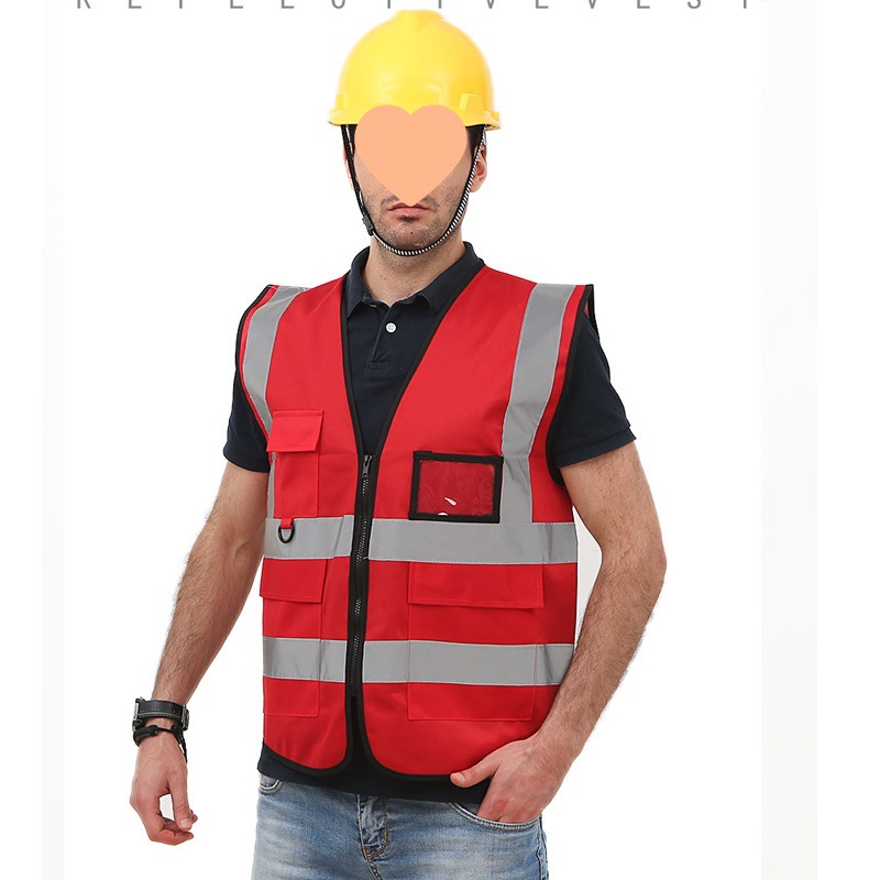 chaleco reflectante chaleco de construcción fluorescente sanitario trabajador construcción de seguridad nocturna ropa chaqueta de viaje nocturno fijo