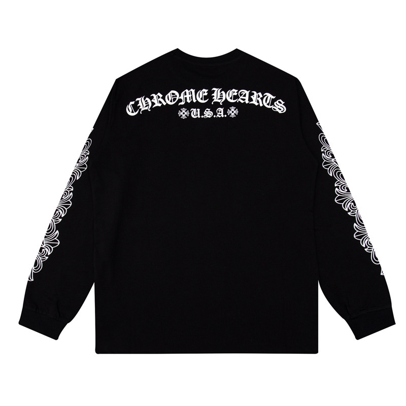 クロスボーダーのトレンディなブランド Chrome Heart 長袖 T シャツ ピュアコットン メンズ レディース ルーズスポット卸売|undefined