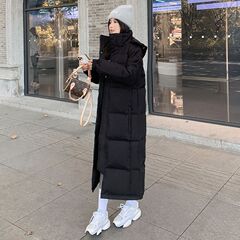 黑色羽绒服女长款2025年新款超长加长过膝到脚踝大码冬季加厚外套