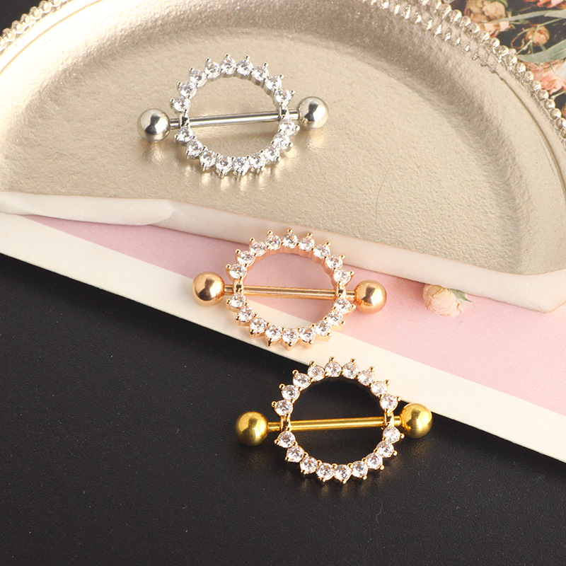 Rose Gold Peach Heart Zircon Emulsion Stud Earrings 6mm Straight Rod Star CZ Cartilage Piercing Jewelry detail image 8
