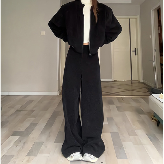 Corduroy Set Spring 2025 New Elegant Slimming Short Jacket Women's High Waist Loose Casual Trousers Two-piece Set Corduroy Set Spring 2025 New Elegant Slimming Short Jacket Women's High Waist Loose Casual Trousers Two-piece Set