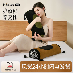 Adult Sleeping Pillow, Skin-Friendly, Breathable, Neck-Supporting Bed, Deep Sleep, White Crane Buckwheat Pillow, New Chinese Style Embroidered Pillow