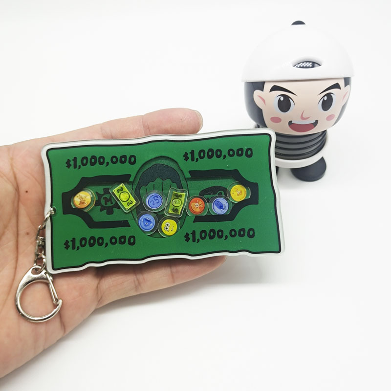 Perro Pacha de dibujos animados crayón pequeño Nuevo llavero colgante lindo colgante de acrílico mecedora música estudiante accesorios regalo