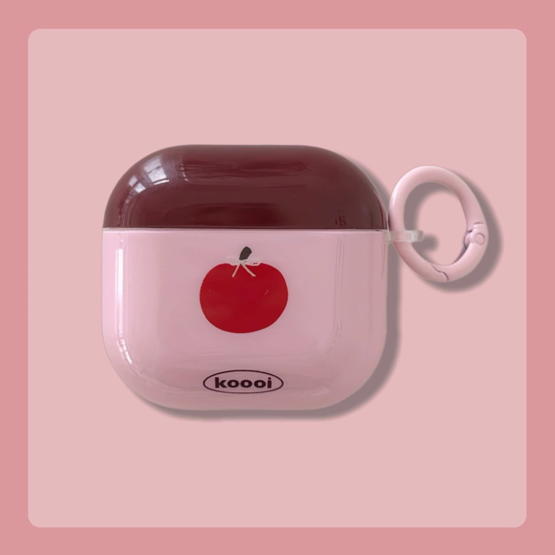 Защитный IMD чехол ТПУ для AirPods (Apple) — глянцевый с подвесом, снежинки и узоры