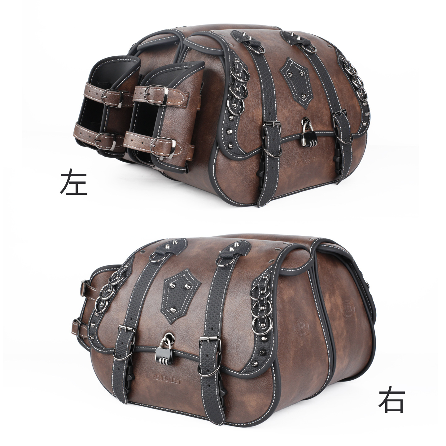 Suitable for Benda Chinchilla 350 Black Rider 500 Spring Breeze 450 Bracket Side Bag Motorcycle Retro Leather Waterproof Side