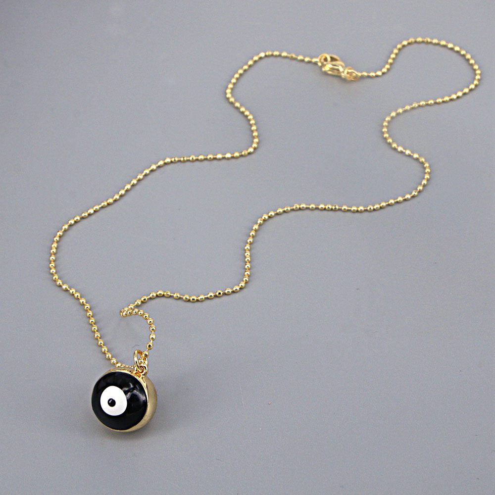 fashion sense copper oil dripping devilu0027s eye pendant necklace