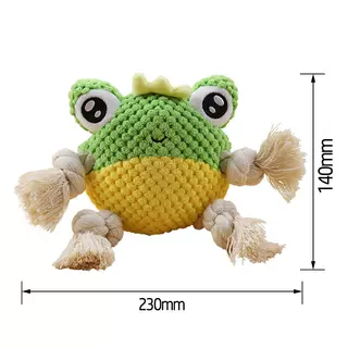 Interactive Dog Chewing Rope Tug Of War Pet Plush Toy - Frog - View 1
