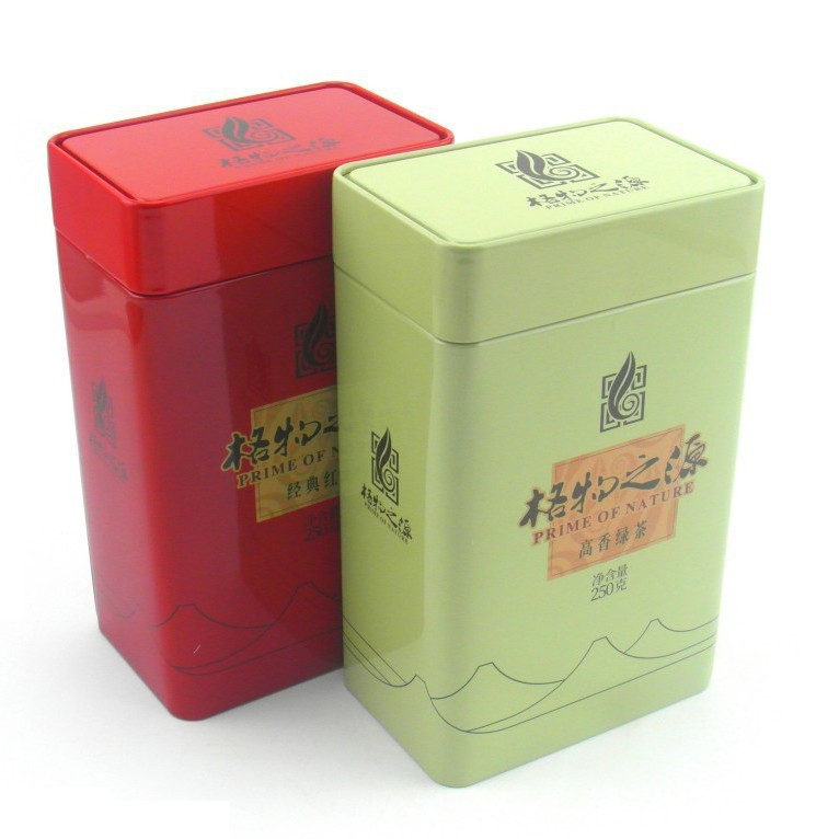 毛尖茶叶铁罐 方形高款茶叶包装   铁盒生产厂家  制罐厂家