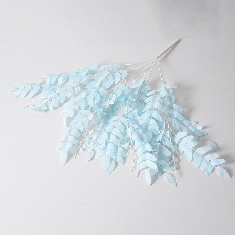 Flor artificial flor azul material boda salón decoración del hogar Rosa artificial Flor de plástico al por mayor