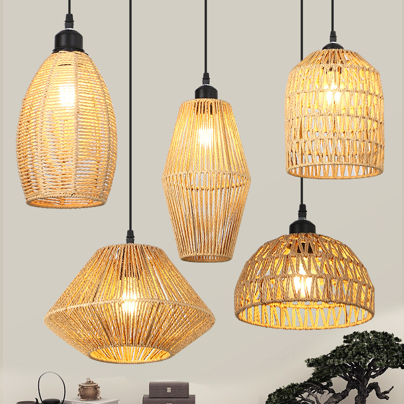 Japanese-Style Retro Wabi-Sabi Dining Room Pendant Light, Vintage Zen Tea Room, Chinese-Style Homestay Hotel Living Room Bedroom Rattan Lamp Japanese-Style Retro Wabi-Sabi Dining Room Pendant Light, Vintage Zen Tea Room, Chinese-Style Homestay Hotel Living Room Bedroom Rattan Lamp