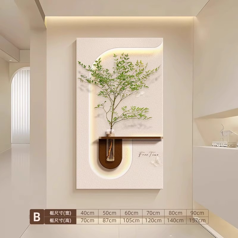 クリーム風客間背景壁装飾画水培緑植戸は玄関廊下の通路壁画を掛けている