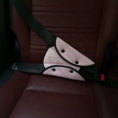 Car Seatbelt Adjuster Anti-Neck-Strangling Shoulder | Seat belt shoulder pad - single-pink-triangle