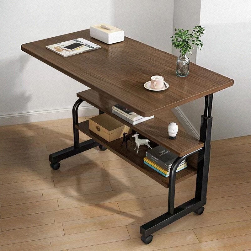 Movable bedside table, simple bedroom home student desk, easy-to-adjust dormitory lazy computer table