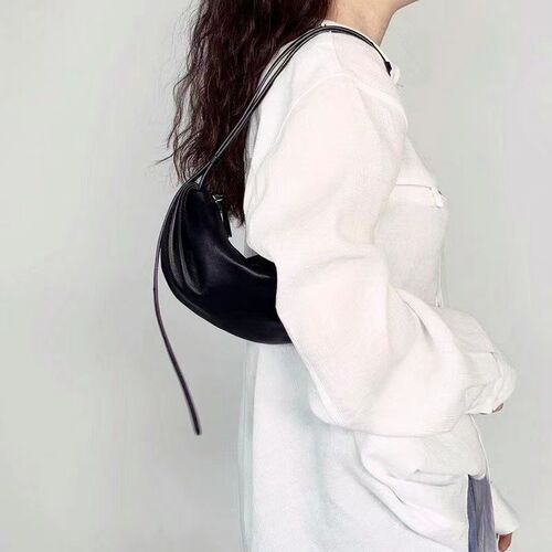 Korean PU half-moon women's versatile underarm bag soft leather dumpling bag single shoulder crossbody bag