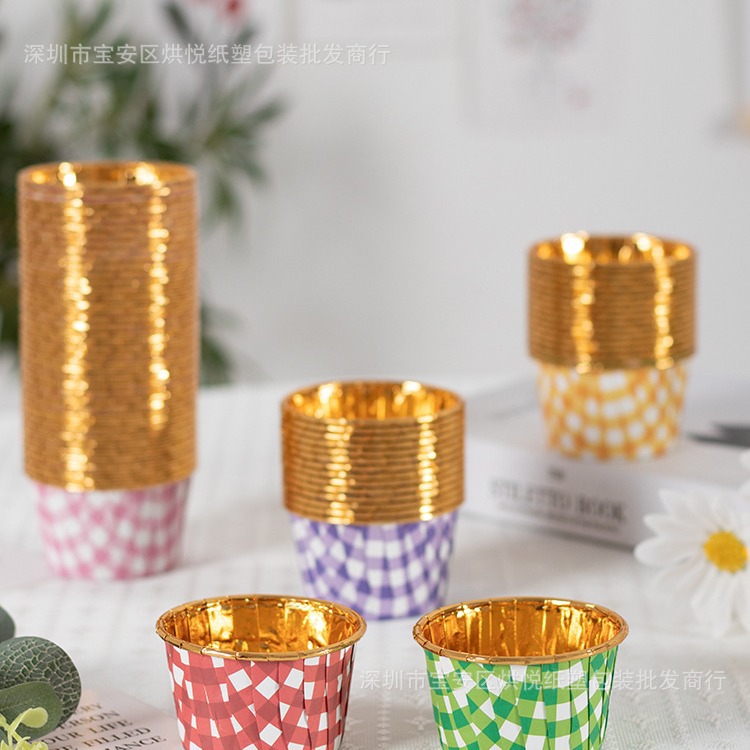 大号卷口杯蛋糕纸杯马芬杯麦芬杯杯子蛋糕杯烘焙包装西点金边纸杯
