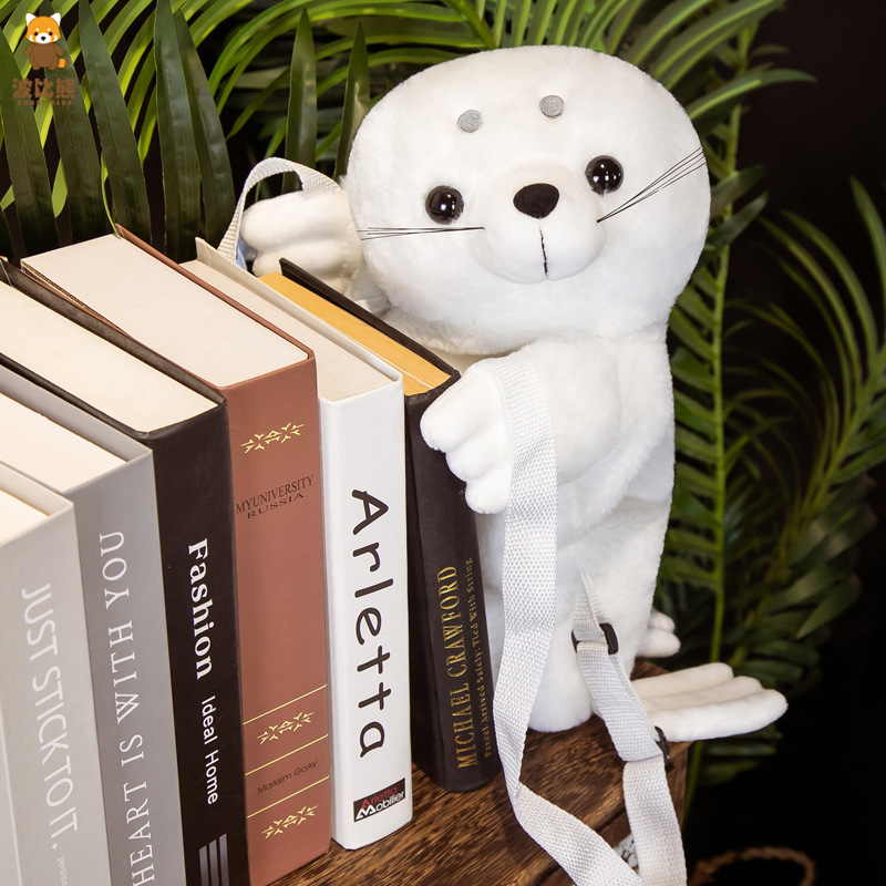 Bobbi oso acuario serie acostado sello blanco mochila preescolar bolsa mochila captura muñeca máquina transfronteriza acuario