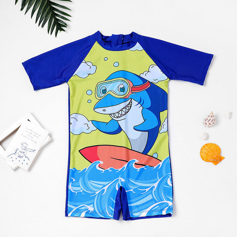 Traje de baño para niños y niñas de una pieza pequeño mediano y grande traje de baño para niños bebé infantil estudiante de dibujos animados traje de buceo traje de baño