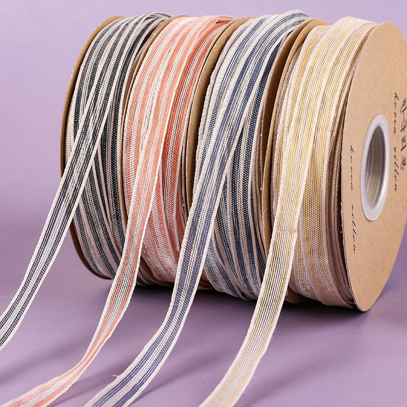 韩国褶皱纱雪纱珍珠纱织带DIY发饰材料蝴蝶结辅料服装装饰丝带