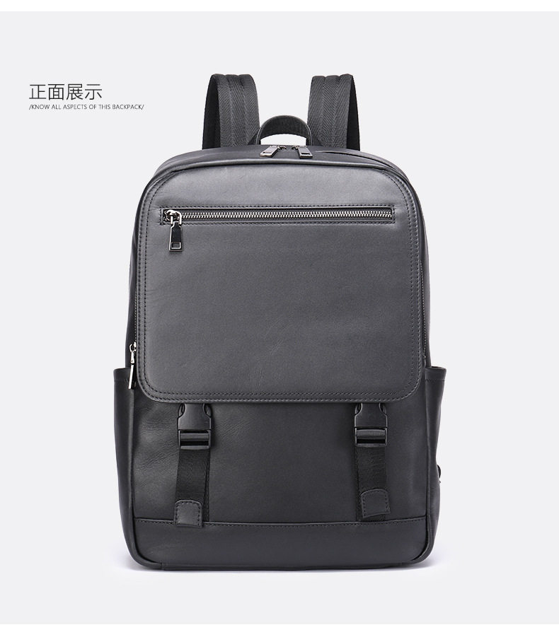 Ba lô nam da bò thật công sở đựng laptop 15,6 inch, ba lô du lịch ngoài trời — 816 màu đen, 9157 màu đen, 9197 màu đen, 8226 màu đen chi tiết 44