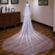 European-style simple plain yarn 2-layer light side with comb 1.5 meters small bare yarn veil bride wedding headdress styling veil
