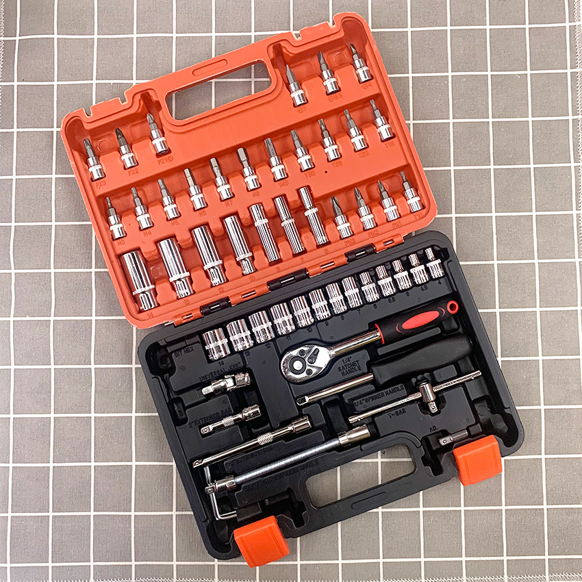 棘轮扳手组件套装46件套套筒扳手快速汽修组合五金工具套装组合