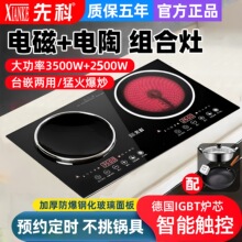 先科双头电磁炉嵌入式大功率电陶炉一凹一平双灶猛火灶台式嵌入式