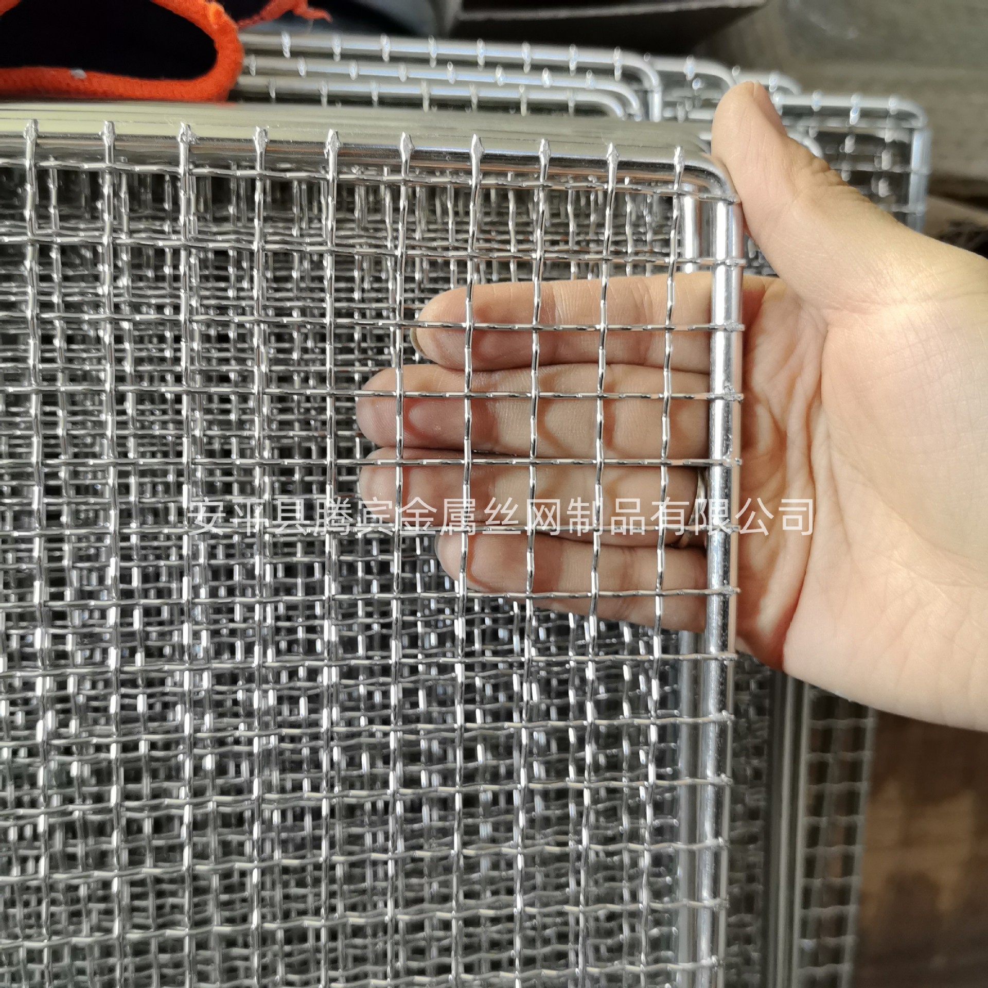 批发不锈钢烧烤网商用烤肉网烘干托盘烤鱼夹圆形加粗加厚烧烤架网