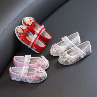 Children's Embroidered Shoes, Costume Performance Shoes, Girls' Han Dynasty Shoes, Ancient Style Cheongsam Shoes, Chinese Style Old Beijing Costume Cloth Shoes