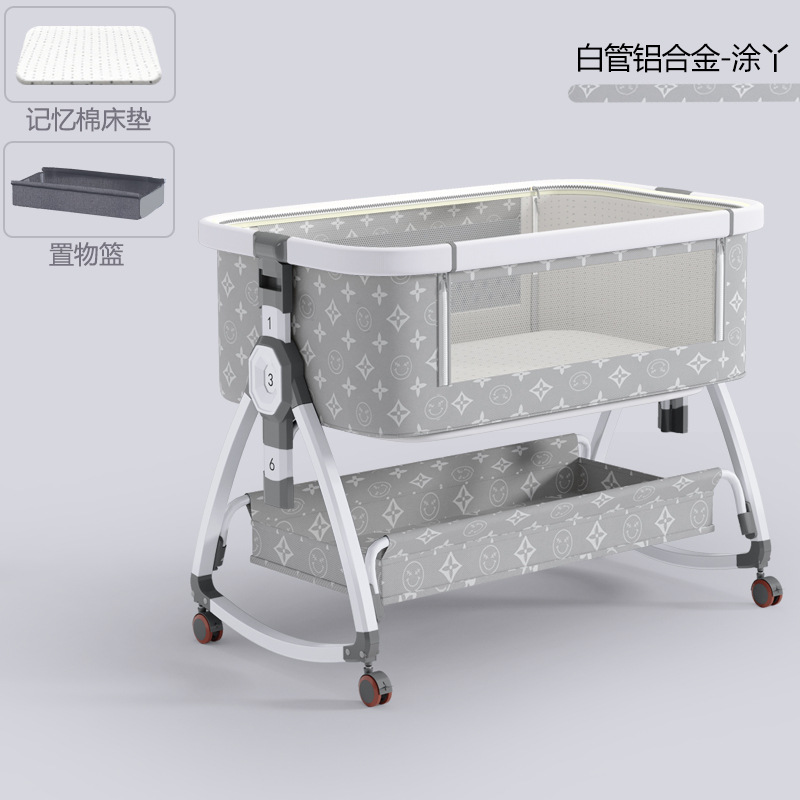 Cama de bebé de aleación de aluminio cama de costura cama multifuncional móvil plegable cama infantil bebé recién nacido cama cuna cama