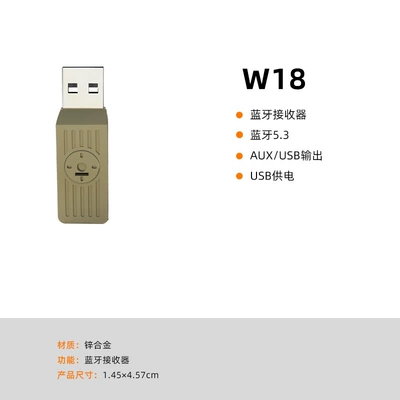 New wireless car 5.3 bluetooth receiver AUX lossless sound quality adapter car USB mobile phone converter (FM Modulyator) - w18
