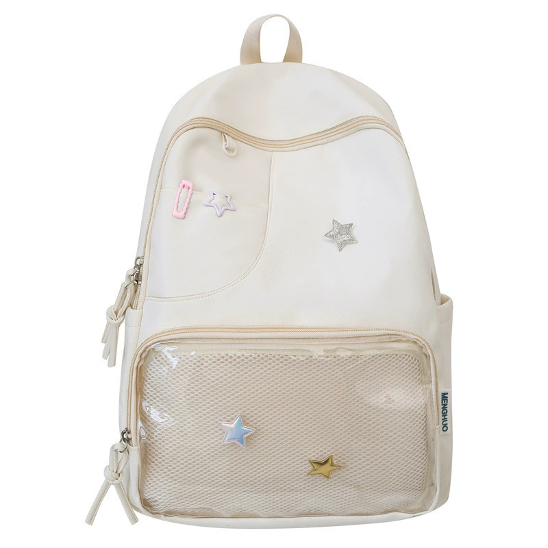 Japanese cute transparent capacious universal school bag, backpack, Korean style