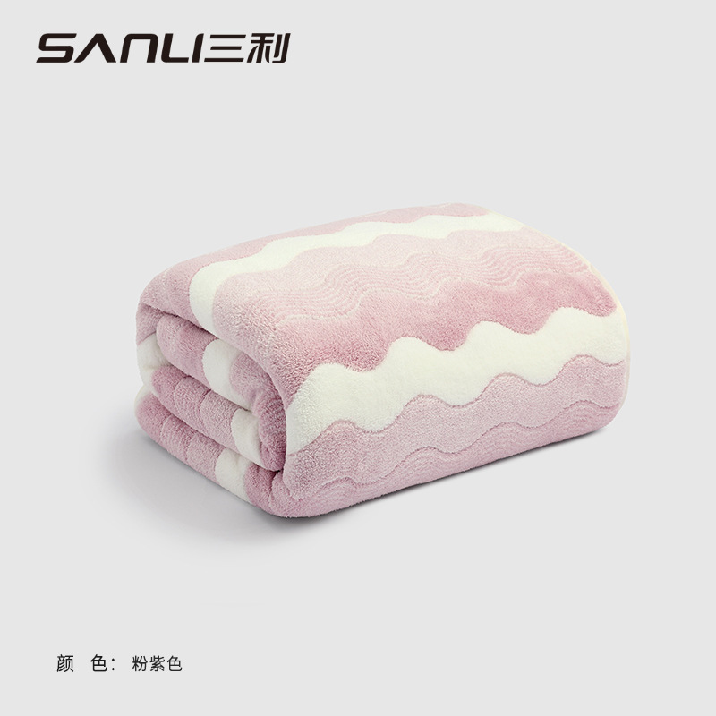 Sanli バスタオル 90*170 特大厚手バスタオルクロスボーダーワイドカラーバスタオル吸水性水波紋 35*75 タオル|undefined