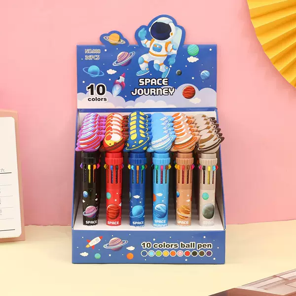 Cosmic Planet Ten Color Ballpoint Pen Cute Creative Press Color Multifunctional Gel Pen for Primary and Secondary School Students