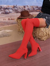 E 26912 Fashion Thi Heel Pointed Knee High Boots �ָ���ͷ