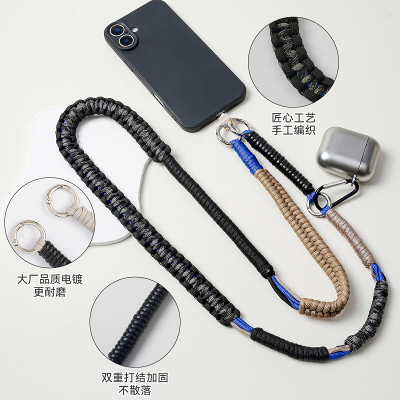 国境を越えた売れ筋のクリエイティブな携帯電話ストラップ手織り高品質クロスボディホルターネックロング紛失防止および落下防止携帯電話チェーン|undefined