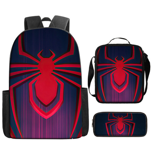 Marvel Spider-Man Dual Shoulder Bag Student School Bag Large Capacity Anime Cartoon Backpack Lunch Bag