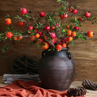 Explosive money simulation Pomegranate fruit 8 Pomegranate Red berries Fruit Persimmon flower arrangement Home Furnishing decorate Place Manufactor wholesale