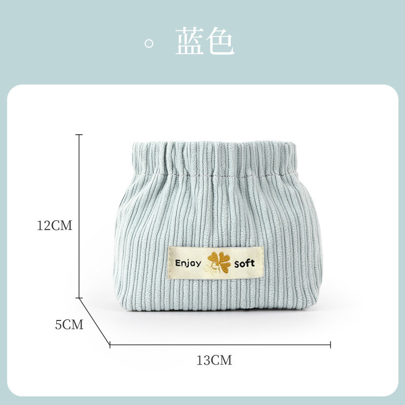 La metralla lápiz labial bolsa de pana portátil de almacenamiento pequeña bolsa de gran capacidad portátil simple bolsa de cosméticos creativos