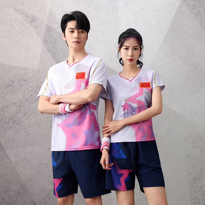 Table tennis clothing badminton clothing men's suit women's sportswear short sleeve T-shirt breathable quick-drying children's a generation of hair