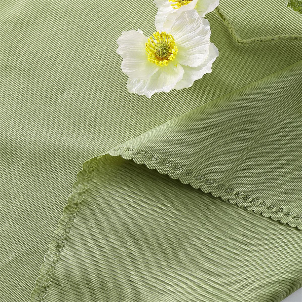 Mantel de tela con borde cortado en forma de flor, mantel de tela para hotel, plegable, para limpiar vasos, decoración de mesa de comedor occidental para bodas, mantel individual, decoración del hogar, disponible para envío inmediato