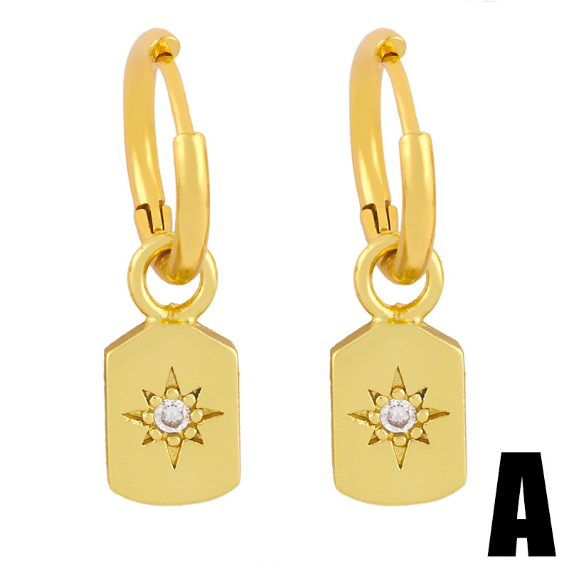 Micro-inlaid Six-pointed Star Earrings display picture 4