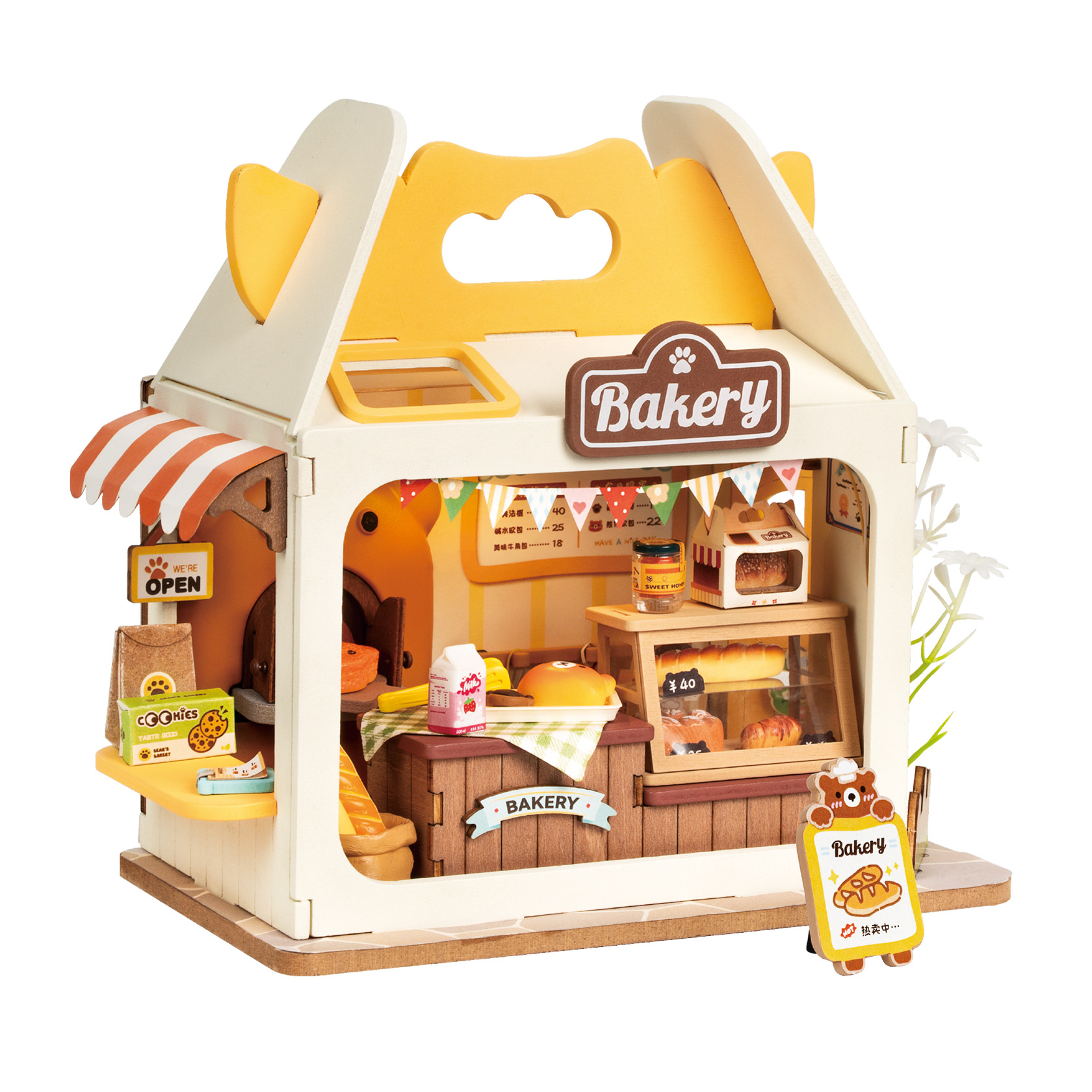 Ruo Shi Ruo Lai Casa de bricolaje Modelo de casa Bloques de construcción hechos a mano Casa pequeña Rompecabezas tridimensional 3D Juguetes de casa de bricolaje