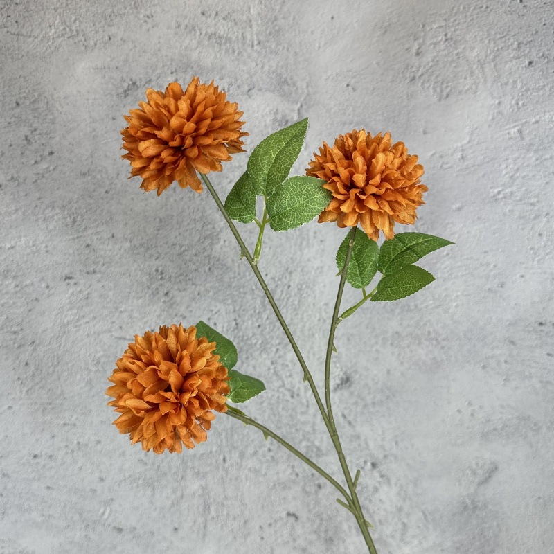 Crisantemo Artificial de 3 Cabezas, Crisantemo Ping Pong, Arreglo de Decoración para Bodas y Hogar, Hortensia, Diente de León, Adornos de Flores Artificiales al por Mayor