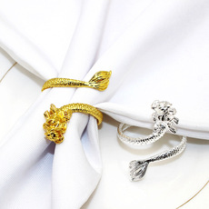 新款酒店摆台龙餐巾圈餐巾环合金餐巾扣厂家批发