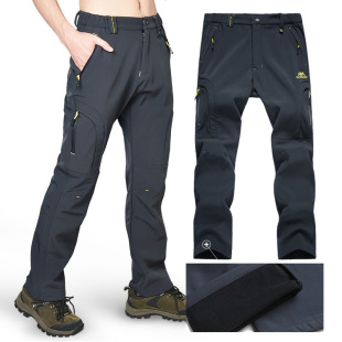 Autumn and Winter Outdoor Rush Pants Men's Windproof Waterproof Large Size Warm Loose Fleece Thickened Climbing Pants Women's Cross-border Wholesale